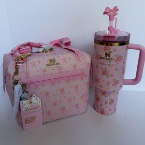 STANLEY X LoveShackFancy BUNDLE 40oz Tumbler & Mini-Cooler Ibiza Sunset NEW NWT